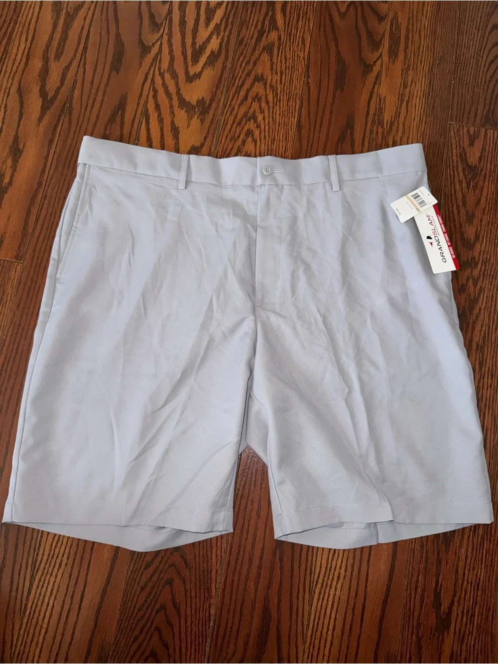 Grand Slam Men's Light Gray Flat-Front Performance Shorts